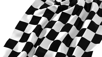 Poster - The checkered flag waves in the wind a symbol of victory and the finish line