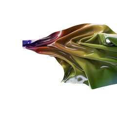 Poster - Shimmering iridescent fabric drapes creating a captivating abstract design