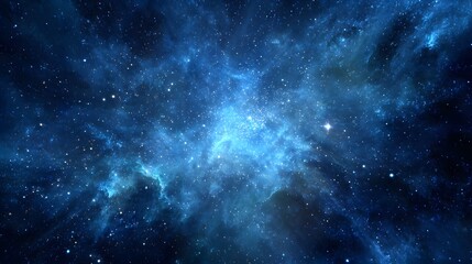Wall Mural - Deep space nebula glows with light, creating a celestial panorama, perfect for abstract art and cosmic backgrounds.