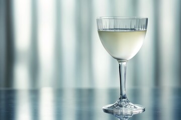 Leinwandbilder - Elegant Drink of Pastis on a Reflective Surface with Blurred Background Minimalist Approach