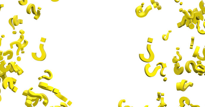 question icons, original 3d rendering;