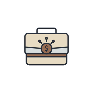 digital briefcase icons isolated on White Background. Flat style design