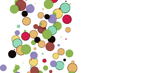 Poster -  Colorful assorted confetti with serpentine on white