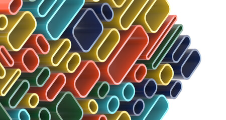 Fototapete - Mosaic triangular low poly style abstract geometric background