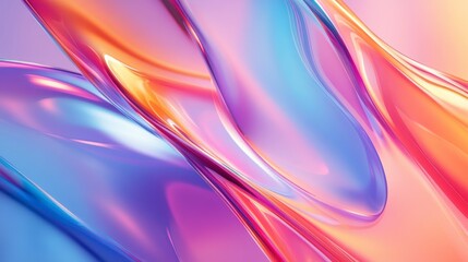 Aufkleber - Abstract vibrant pink, orange, and blue liquid swirls.