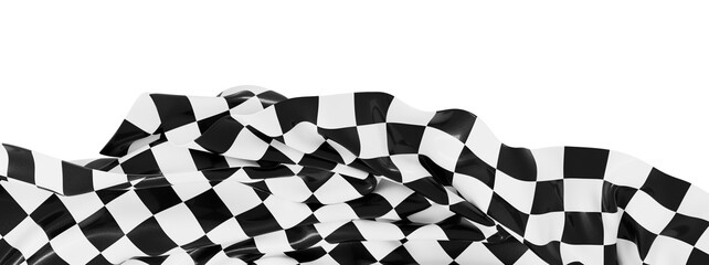 Poster - Black and white checkered flag fabric texture.  Perfect for racing, sports, and victory themes.