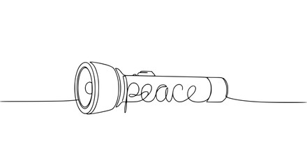 Poster - Outline of a flashlight with the word peace conceptual design  