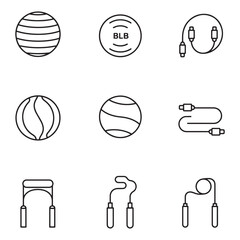 Poster - Minimalist fitness equipment icons in outline style for workouts and exercise routines