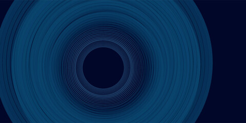 Poster - Abstract blue glowing geometric lines on dark blue background. Modern shiny blue circle lines pattern.