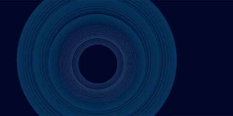 Poster - Abstract blue glowing geometric lines on dark blue background. Modern shiny blue circle lines pattern.