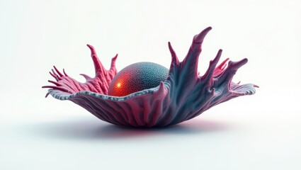 Poster - Abstract artistic representation of a cell or organic form.