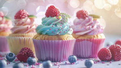 Aufkleber - Delicious desserts with sweet and tangy toppings