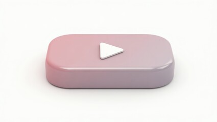 Poster - Play button icon on a rectangular, glossy surface.