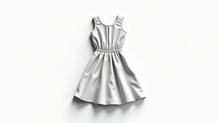 Poster - Light gray sleeveless dress on a plain background.