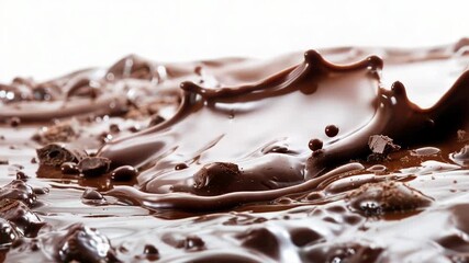 Aufkleber - A close-up shot of a delicious-looking chocolate-covered surface, ideal for use in food and dessert photography