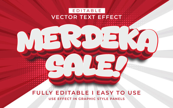 3d editable indonesia independence day text effect typography style template