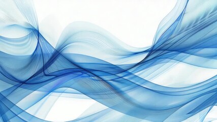 Poster - A close-up shot of a blue wave on a white background, suitable for use in travel, nature, or water-themed projects