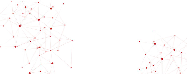 Aufkleber - Abstract white red digital technology futuristic communication high tech concept background. Technology dots lines connect network background.	
