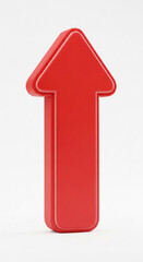 Poster - Red arrow 3D render, simple design, upward direction, clean background, symbolizing growth, progress, and advancement