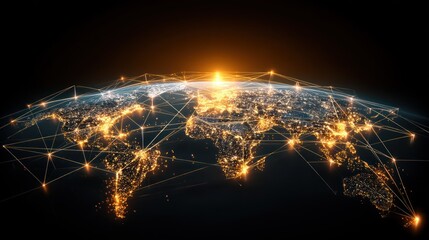 Poster - Global network interconnected cities and communications