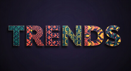 Poster - Geometric patterned letters spelling 