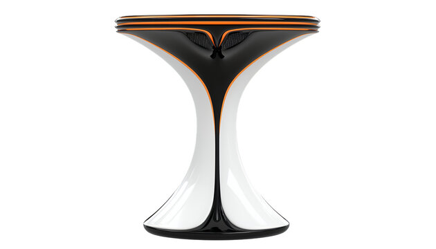 Abstract Hourglass Table Black White Orange Modern Design