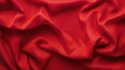 Aufkleber - A detailed view of vibrant red fabric texture