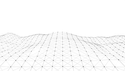 Poster - Abstract wireframe mesh on white backdrop.