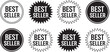 © designar24 - Eight white best seller badges on a black background award recognition