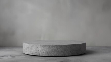 Fototapete - Close up of marble pedestal or product display on gray background with presentation concept. Stone podium stage. 3D rendering
