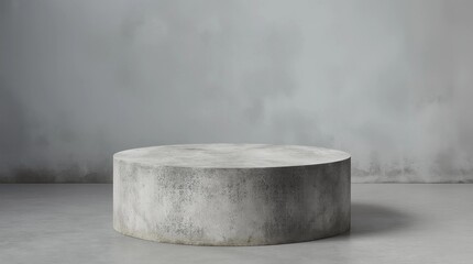 Fototapete - Close up of marble pedestal or product display on gray background with presentation concept. Stone podium stage. 3D rendering