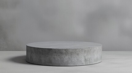 Fototapete - Close up of marble pedestal or product display on gray background with presentation concept. Stone podium stage. 3D rendering