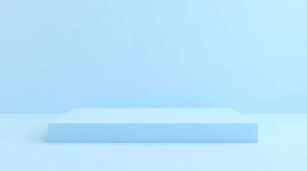 Fototapete - rendered podium for your product showcase. Blue platforms composition