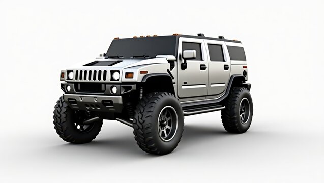 Silver off-road vehicle in a  setting.