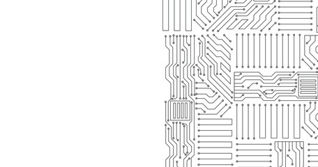Poster - Circuit board abstract technology on white background. Copy space for text. Vector illustration.