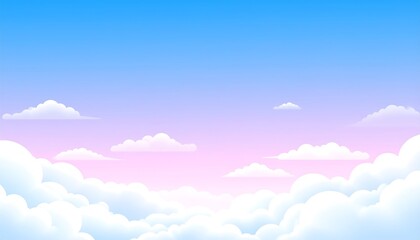 Poster - Cartoon sky and clouds background.