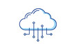 © Aminul - cloud computing network line art icon isolated on white background.