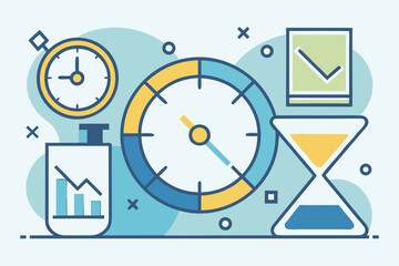 Poster - Abstract illustration of time management concepts for efficient planning and task execution