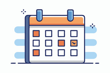 Poster - Illustrated calendar icon with checkmark design illustrating schedule organization and appointment planning