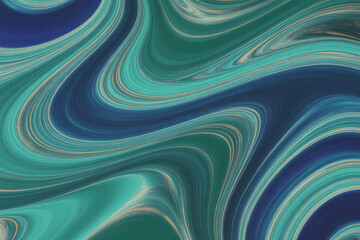 Poster - Abstract Swirling Pattern with Teal Blue and Gold Accents for Backgrounds