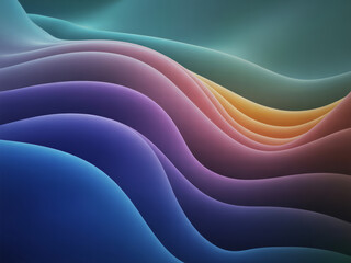 Poster - Abstract Colorful Wavy Lines Background with Smooth Gradient and Soft Light