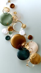Poster - Circles in soft grays, greens, browns, pinks, and blues create a vibrant abstract pattern, ideal for backgrounds or decor projects