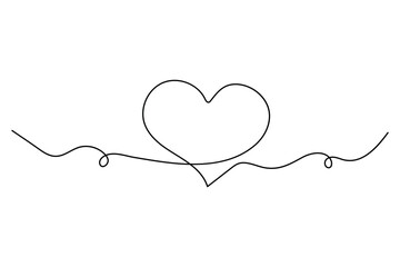 Poster - Continuous line heart drawing simple hand drawn art
