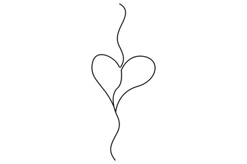 Poster - Continuous line heart drawing simple hand drawn art
