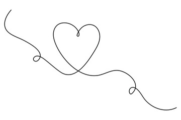 Poster - Continuous line heart drawing simple hand drawn art
