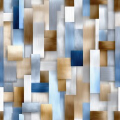 Poster - Artwork features a soothing palette of beige, white, and grey, enhanced by delicate textures and gentle blue and brown accents SEAMLESS PATTERN