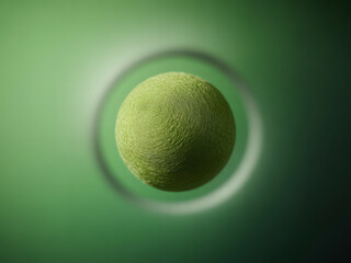 Poster - Abstract Green Sphere with Textured Surface Floating in a Green Gradient Field