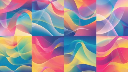 Poster - A photo of four colorful ocean waves crashing against the shore