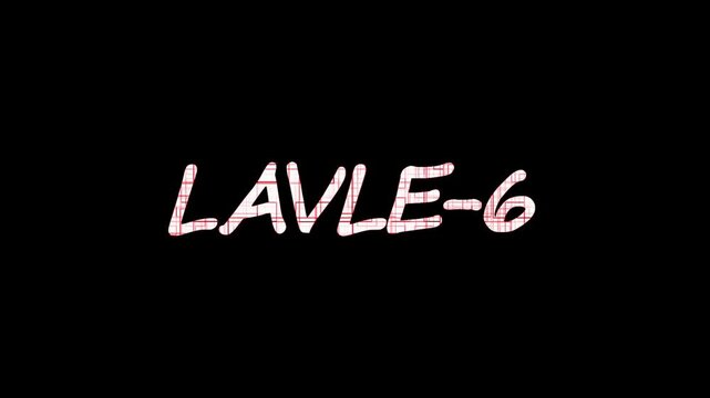 Text level-6 animation. White color text level up with effect on black background. Glowing level up sign and upper Level . Next Level text animation.