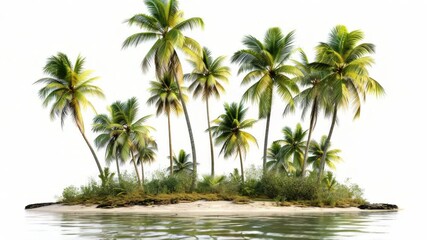 Aufkleber - A group of palm trees situated on top of a sandy island